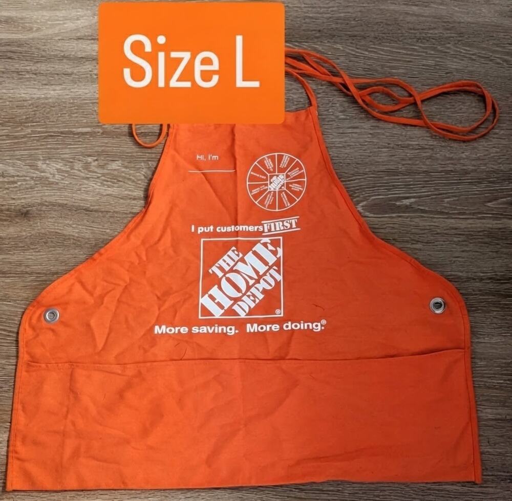 🛠️👨🏼‍🔧 Home Depot Employee Issued Uniform NEW Apron Orange SIZE L LARGE HD🪚